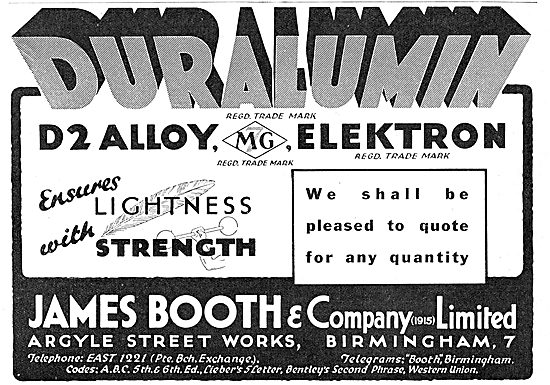 James Booth - Elektron - Duralumin - D2 Alloy - Rods, Tubes, Wire