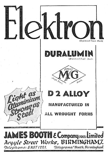 James Booth - Elektron - Duralumin - Manufactured In Wrought Form