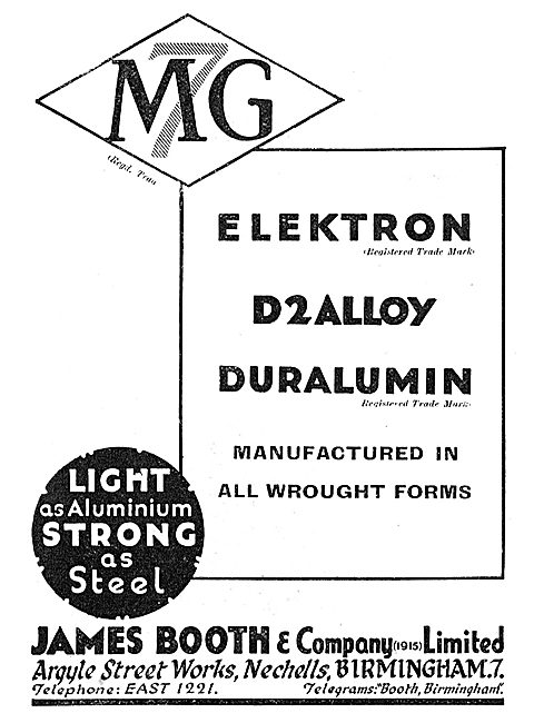 James Booth - Elektron - Duralumin - D2 Alloy - Rods, Tubes, Wire