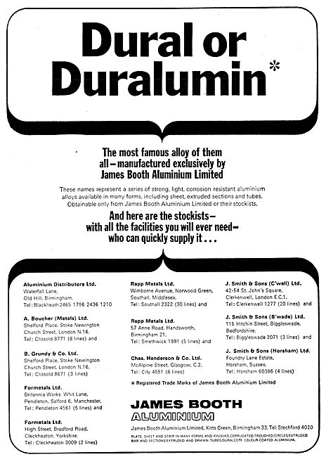 James Booth Aluminium Alloys - Dural Duralumin                   