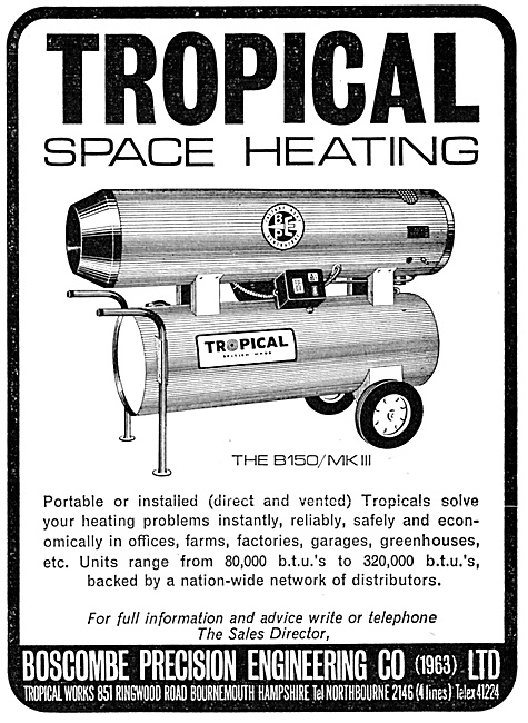 Boscombe Precision Engineering. Space Heaters                    