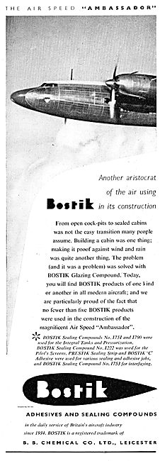 Bostik Adhesives & Sealing Compounds For Aircraft.               