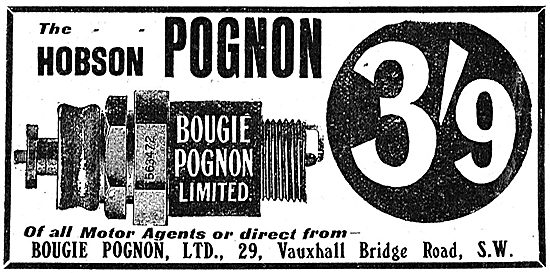 Bougie-Pognon Aero Engine Spark Plugs: Vauxhall Bridge Road SW   