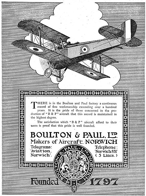 Boulton & Paul - Aircraft Manufacturers                          