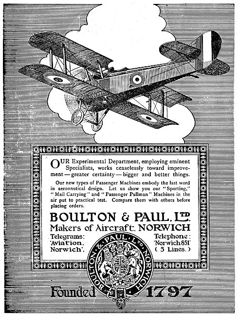 Boulton & Paul - Passenger Pullman & Mail Carrying Aircraft      