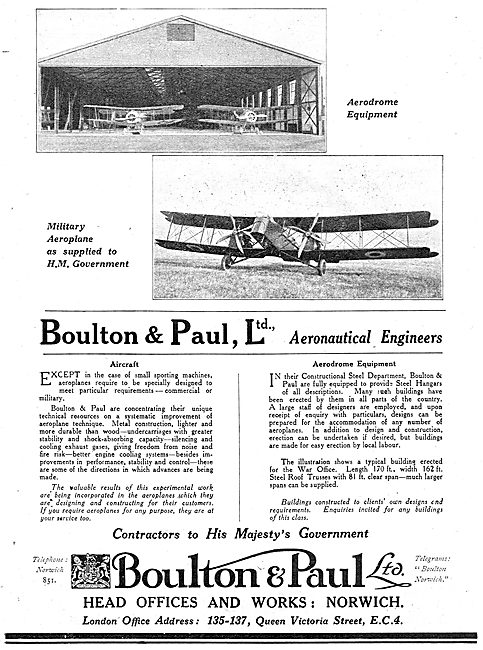 Boulton & Paul - Aeronautical Engineers & Aircraft Manufacturers 