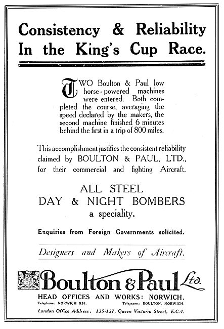 Boulton & Paul All Steel Day & Night Bomber                      