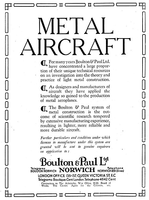 Boulton & Paul - Metal Aeroplanes                                
