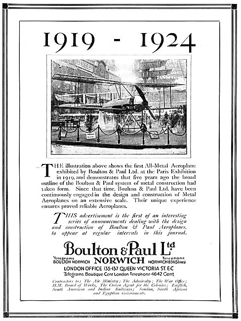 Boulton & Paul Metal Aircraft                                    