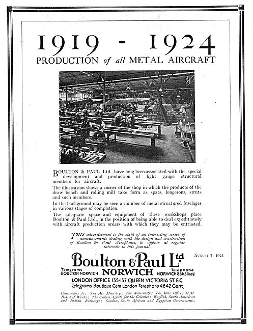 Boulton & Paul Metal Aircraft                                    