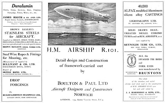 HM Airship R101 - Detail Design & Construction Boulton & Paul    