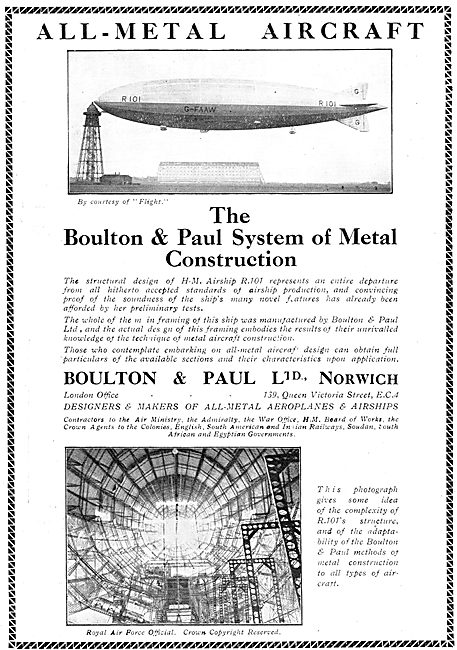 Boulton & Paul R101 Airship                                      