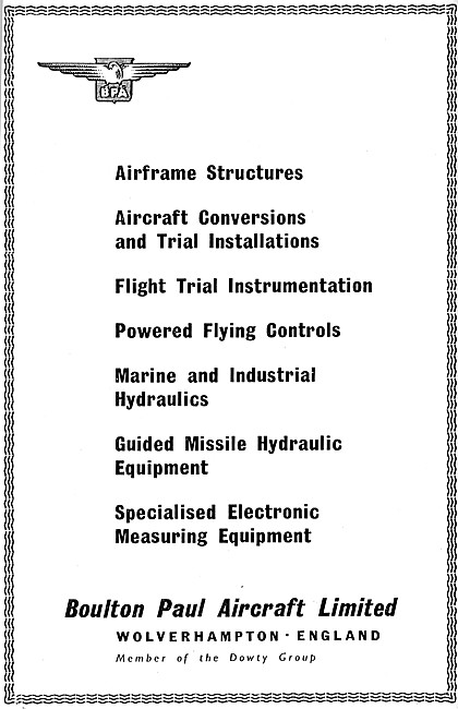 Boulton Paul Aircraft & Missile Equipment                        