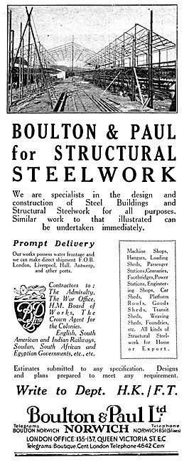 Boulton & Paul Hangars & Structural Steelwork                    