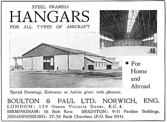 Boulton & Paul - Steel Framed Hangars For All Types Of Aircraft  