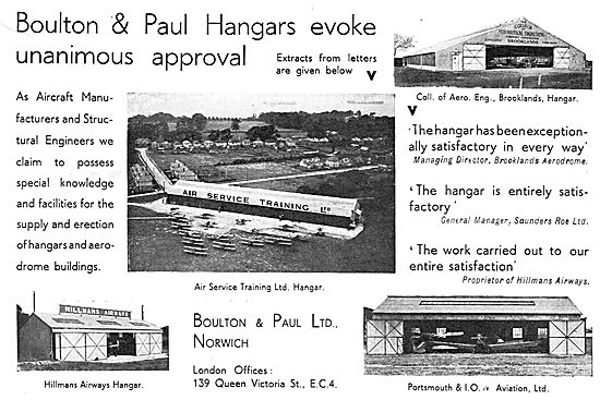 Boulton & Paul - Aeroplane Hangar For AST                        