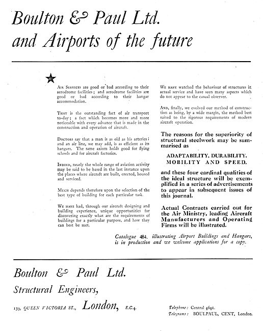 Boulton & Paul - Airport Buildings & Services                    