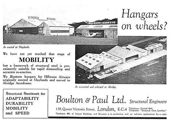 Boulton & Paul - Hangars On Wheels?                              