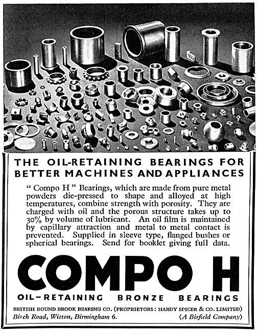 British Bound Brook Compo H Oil-Retaining Bearings               