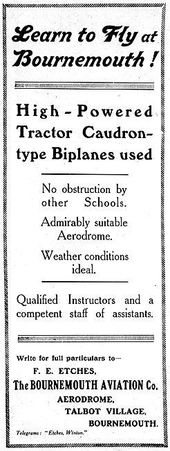  Bournemouth Aviation - Flying School. Caudron Aircraft          