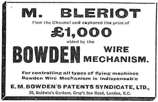 The Bowden Wire Mechanism For Controlling Flying Machines        