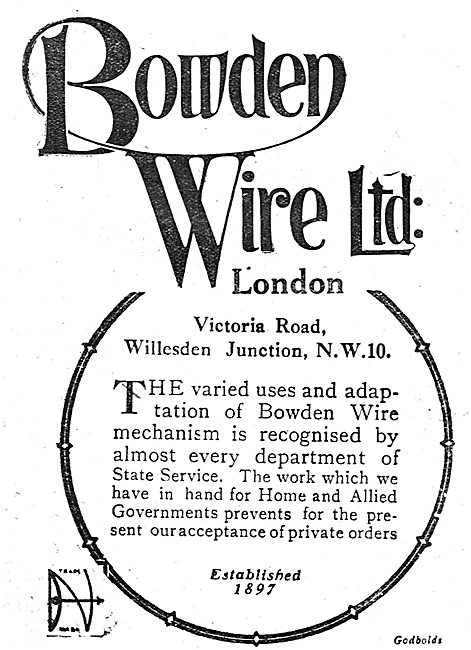 Bowden Wire Ltd. Victoria Rd. Willesden Junction NW10            