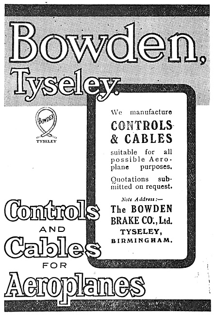 Bowden Controls & Cables 1918                                    
