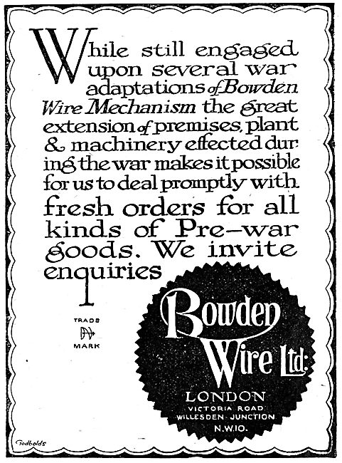 Bowden Wire.Mechanism & Controls                                 
