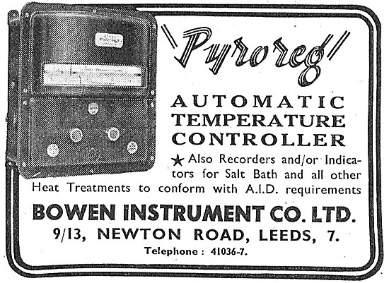 Bowen Instruments. PYROREG Temperature Control Equipment         