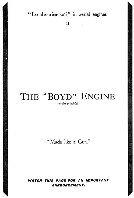 The Boyd Aeroplane Engine                                        