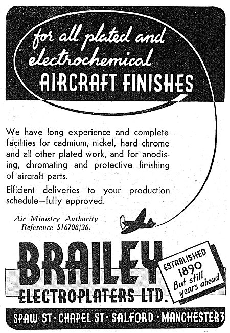 Brailey Electroplaters Ltd: ElectroplatersToThe Aircraft Industry