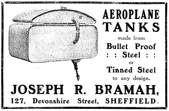 Joseph Bramah - Bullet Proof Aeroplane Fuel Tanks                