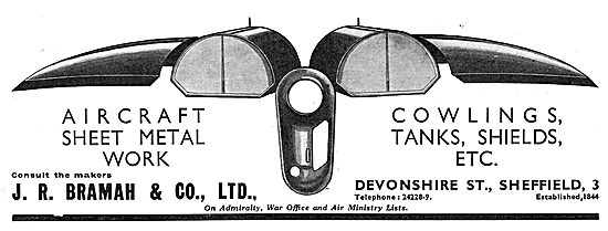 J R Bramah Devonshire Street Sheffield  Aircraft Sheet Metal Work