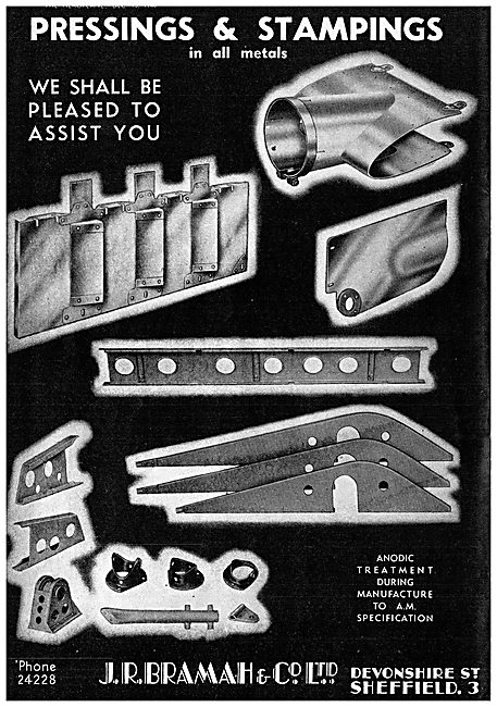 J R Bramah & Co - Pressings & Stampings For The Aircraft Industry