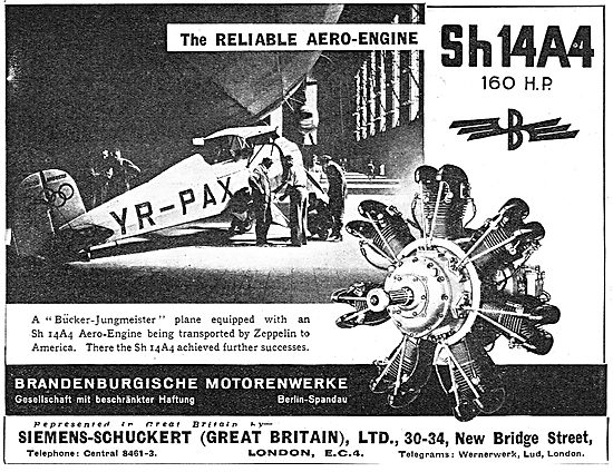 Brandenburgische Sh 14A4 150 HP Aero Engine: Jungmeister YR-PAX  