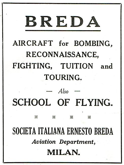 Breda - Aircraft For Bombing, Reconnaissance, Fighting & Tuition 