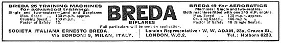 Breda - Aircraft For Bombing, Reconnaissance, Fighting & Tuition 