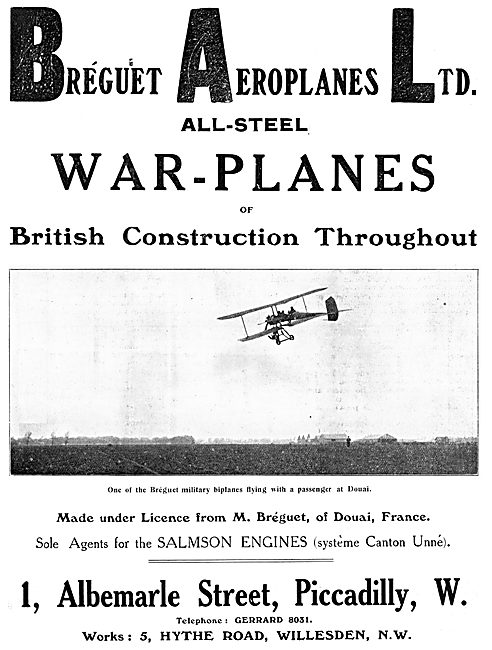 Breguet All-Steel War-Plane. Breguet Military Monoplane          