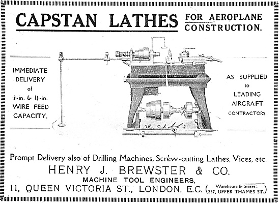 Henry Brewster Machine Tools Capstan Lathe                       