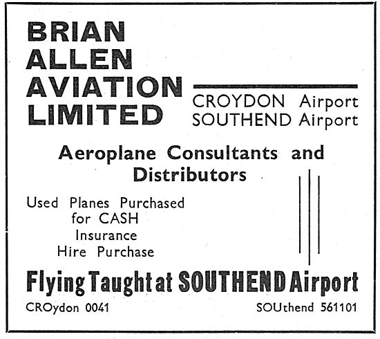 Brian Allen Aviation Croydon - Aircraft Consultants & Distributor