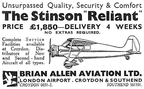 Brian Allen Aviation - Stinson Reliant Sales & Service           