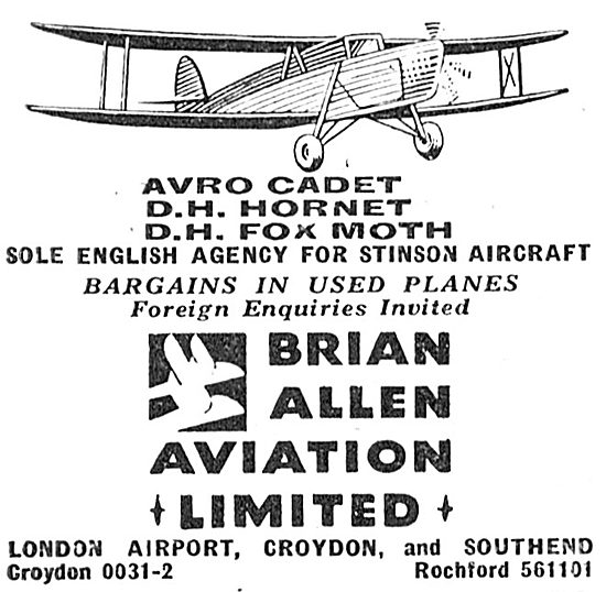 Brian Allen Aviation - New And Used Aircraft - Avro Cadets       