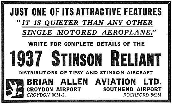 Brian Allen Aviation Southend: Distributors Of Tipsy & Stinson   