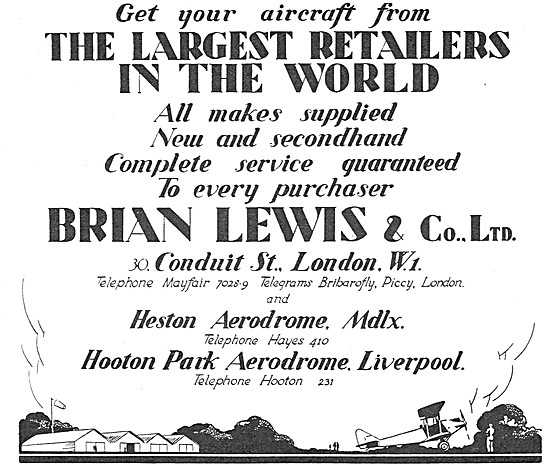 Brian Lewis Heston Aircraft Sales 1932                           