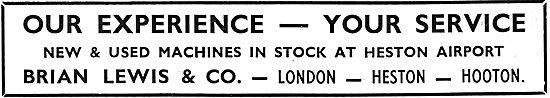 Brian Lewis & Co  - London, Heston & Hooton. Aircraft Sales      