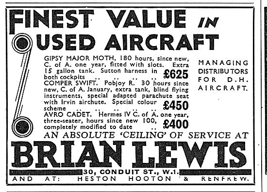 Brian Lewis & Co: Finest Value In Used Aircraft                  