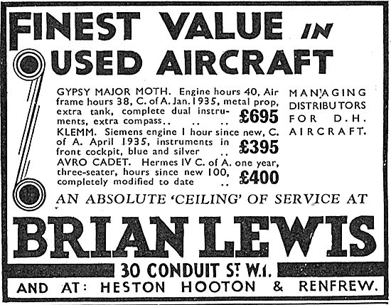 Brian Lewis & Co: New And Used Aircraft                          