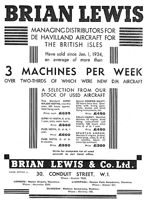 Brian Lewis & Co - Aircraft For Sale                             