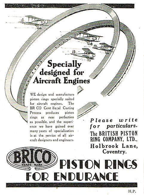 Brico Aero Engine Piston Rings For Endurance                     