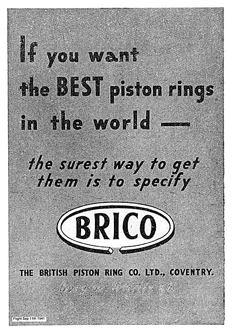 Brico Piston Rings For Aero Engines                              
